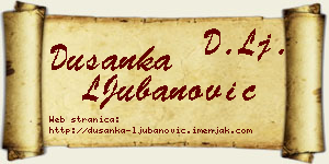 Dušanka LJubanović vizit kartica